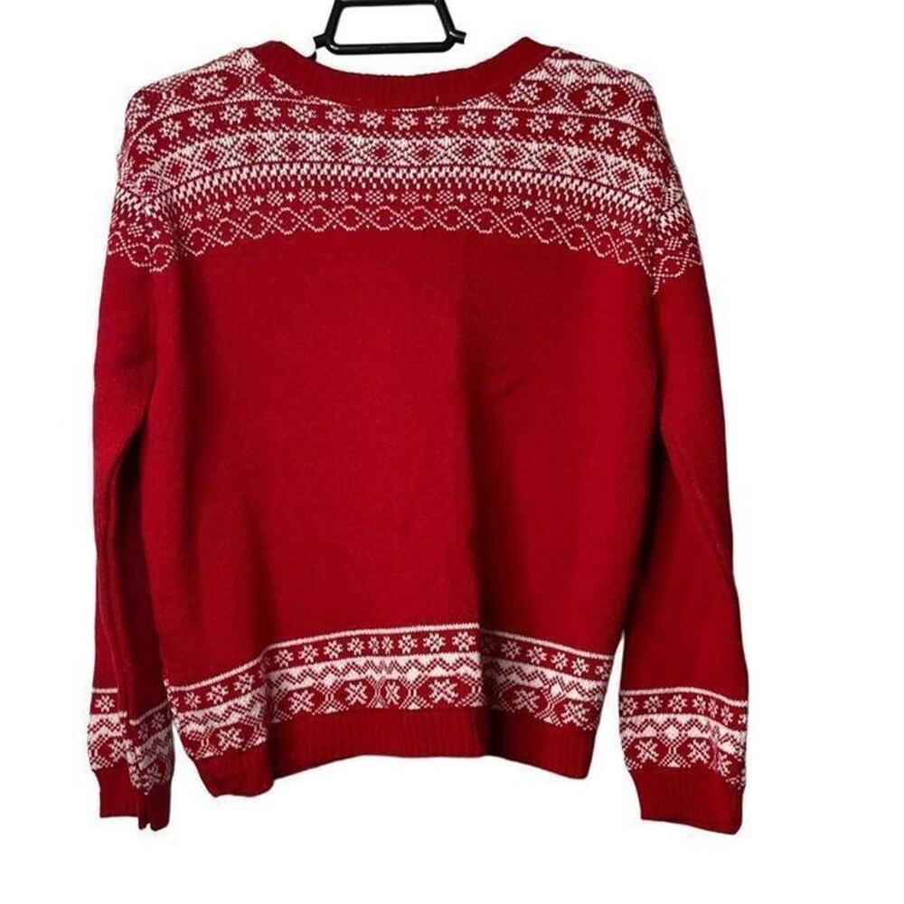 Cotton Emporium Girls Crewneck Reindeer Christmas Sweater Size Small New - Picture 8 of 10
